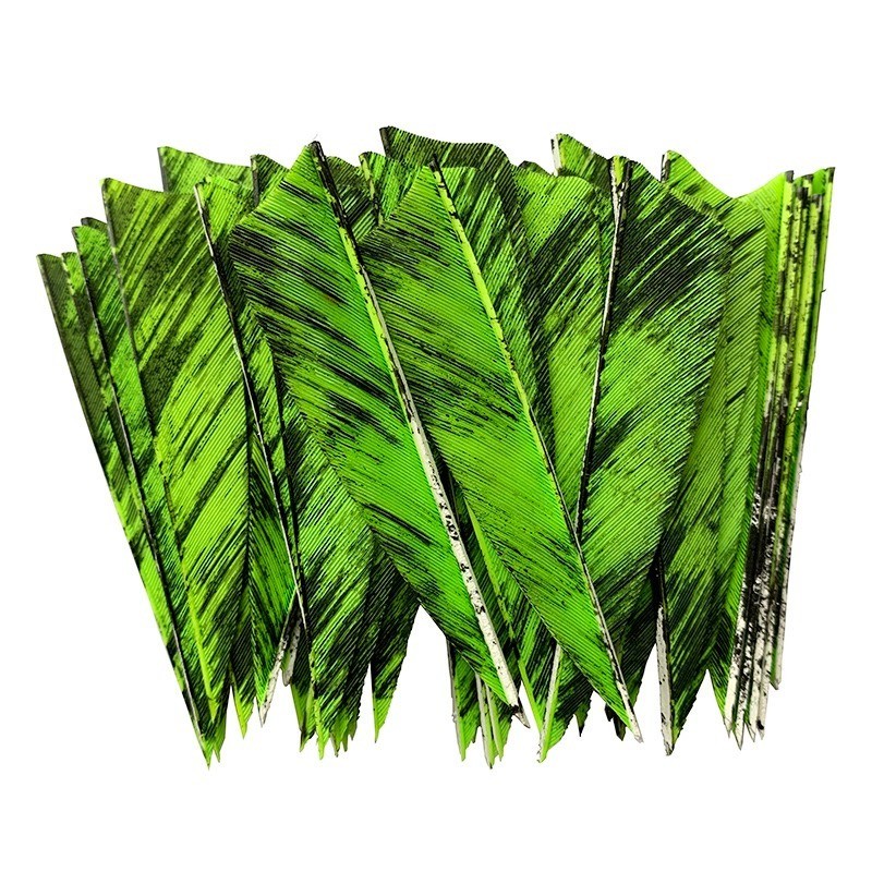 

100Pcs New 3Inch Feather Arrows Fletching Shield Cut Natural Turkey Plumes Ink Painting for Archery DIY Accessories