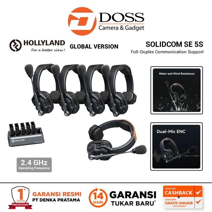 Hollyland Solidcom SE 5S Full Duplex Wireless Intercom Headset (Global Version)