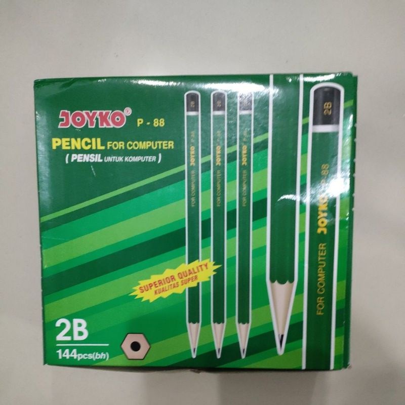 

PENSIL KAYU HIJAU HITAM MEREK JOYKO P 88 1 PAK ISI 12 PCS