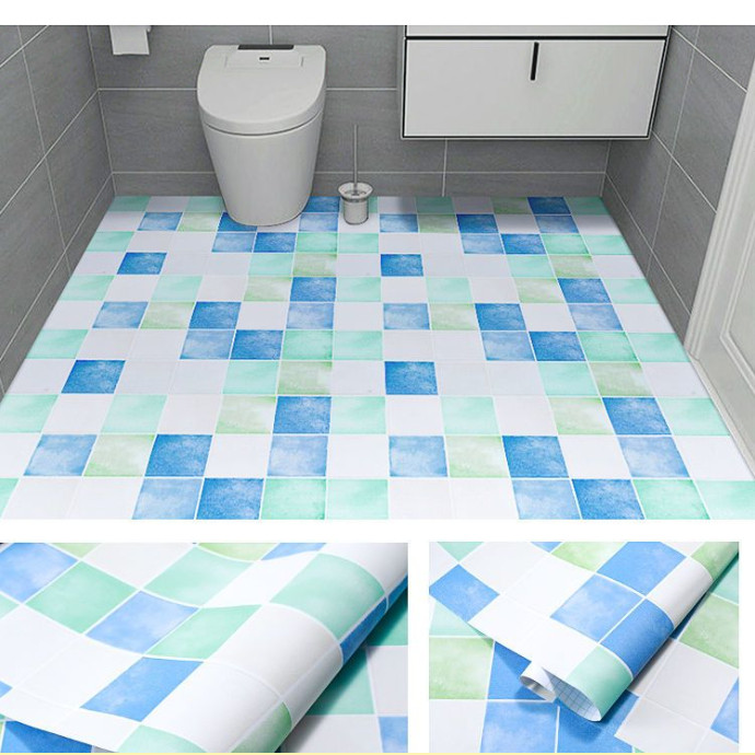 2M * 61CM stiker lantai PVC kamar mandi stiker lantai anti selip tahan air stiker lantai balkon stik