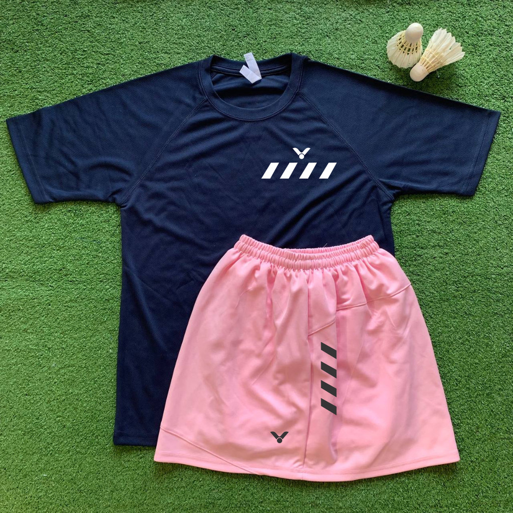 Baju Badminton DRYFIT WANITA ROK VKTR v2 NAVY