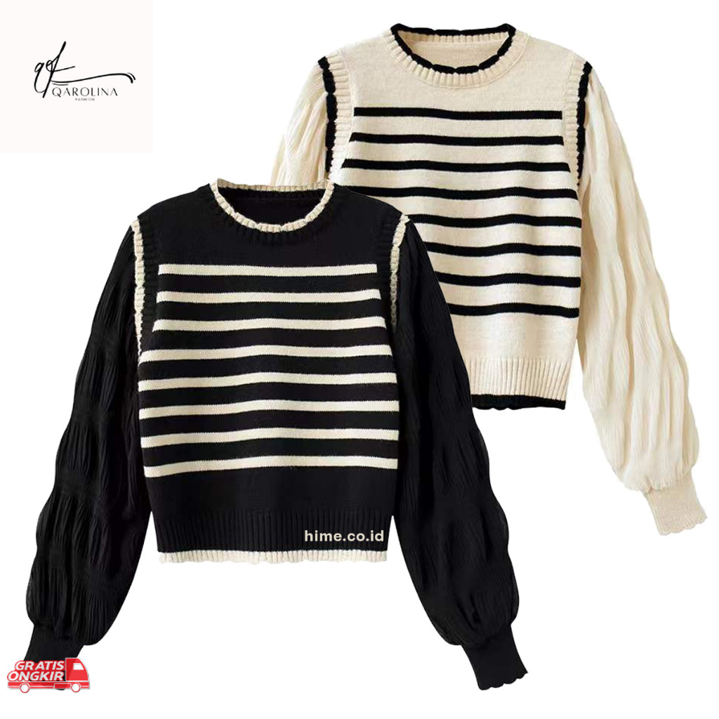 Baju Korea / ATASAN KNIT WANITA LENGAN PANJANG LENGAN BALON