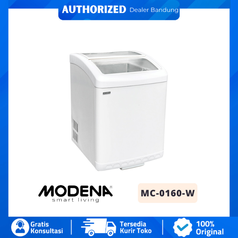 MODENA MC 0160 W MC 0160W MC-0160-W MC-0160W CHEST FREEZER FREEZER SLIDING GLASS CONSERVA KAPASITAS 