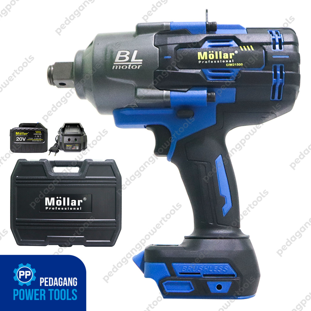 MOLLAR CIW21500 Cordless Impact Wrench 1500 nm Baterai 20V Buka Baut