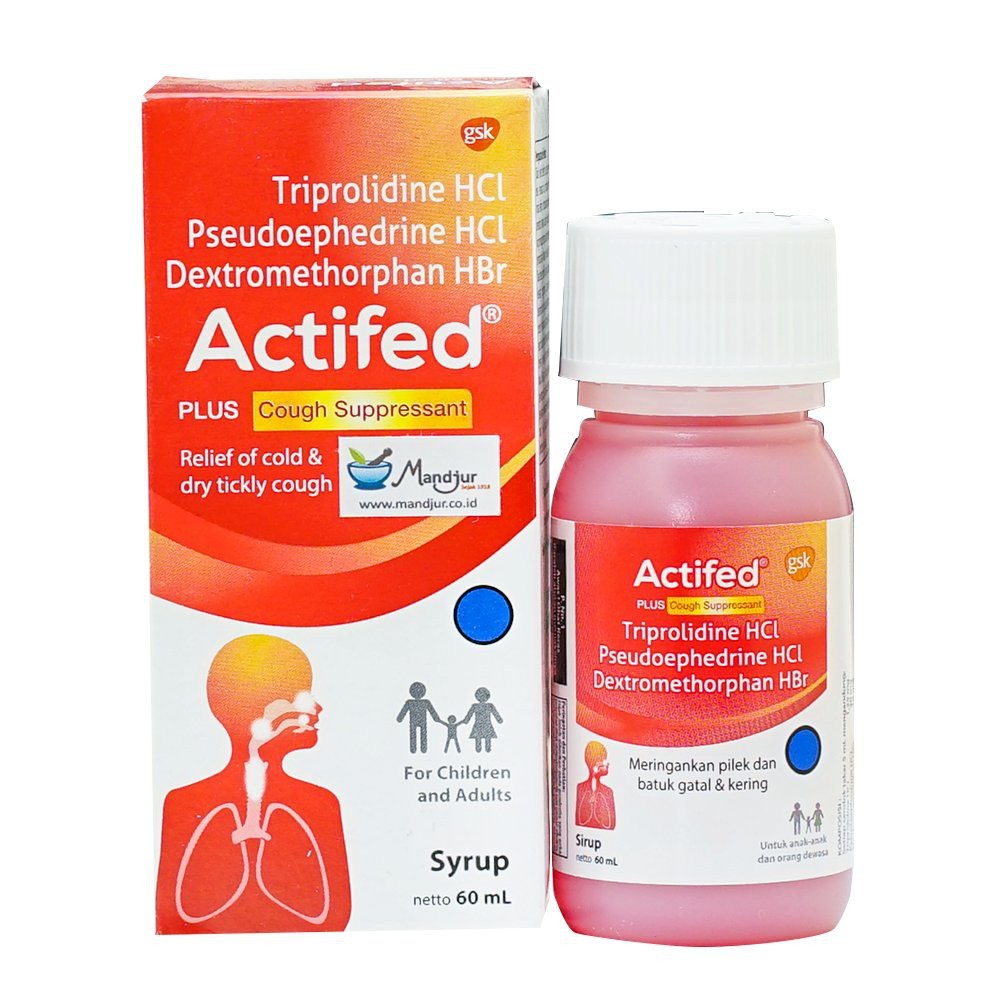 ACTIFED PLUS COUGH SYRUP 60ML / pereda batuk kering / pilek BP