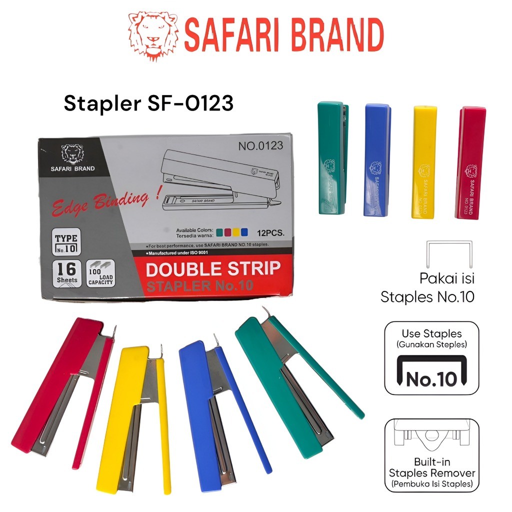 

(12 pcs SF 0123) Stapler Straples Staples Jepretan Safari Brand HD-10D