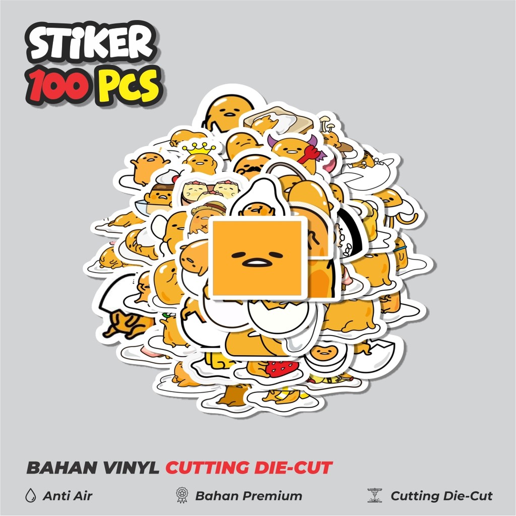 

Terbaru! 50 pcs Stiker Sanrio Gudetama Dekorasi Lucu Kreatif untuk Notebook, Skateboard, HP