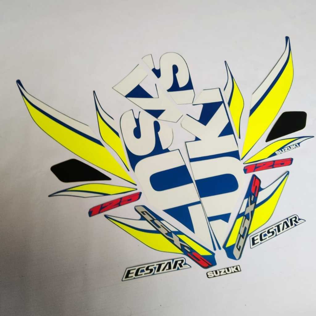 NOS/STRIPING BODY STIKER MOTOR GSX-S 125 ECSTAR ASLI ( 68018-23KA0-YSF )