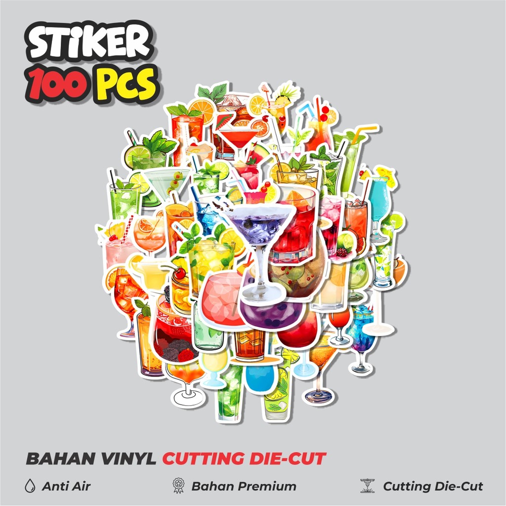 

Terbaru! 50 pcs Stiker Minuman Dingin Dekorasi Lucu Kreatif untuk Notebook, Skateboard, HP