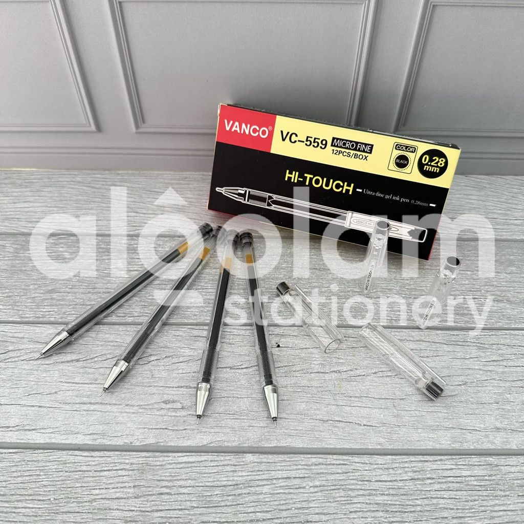 

SELUSIN ( 12 PCS ) Pulpen Hitech Vanco Hi-Touch Vanco 0.28 mm Gel Pen Hitech Hi-Touch Vanco 0.28mm lengkap