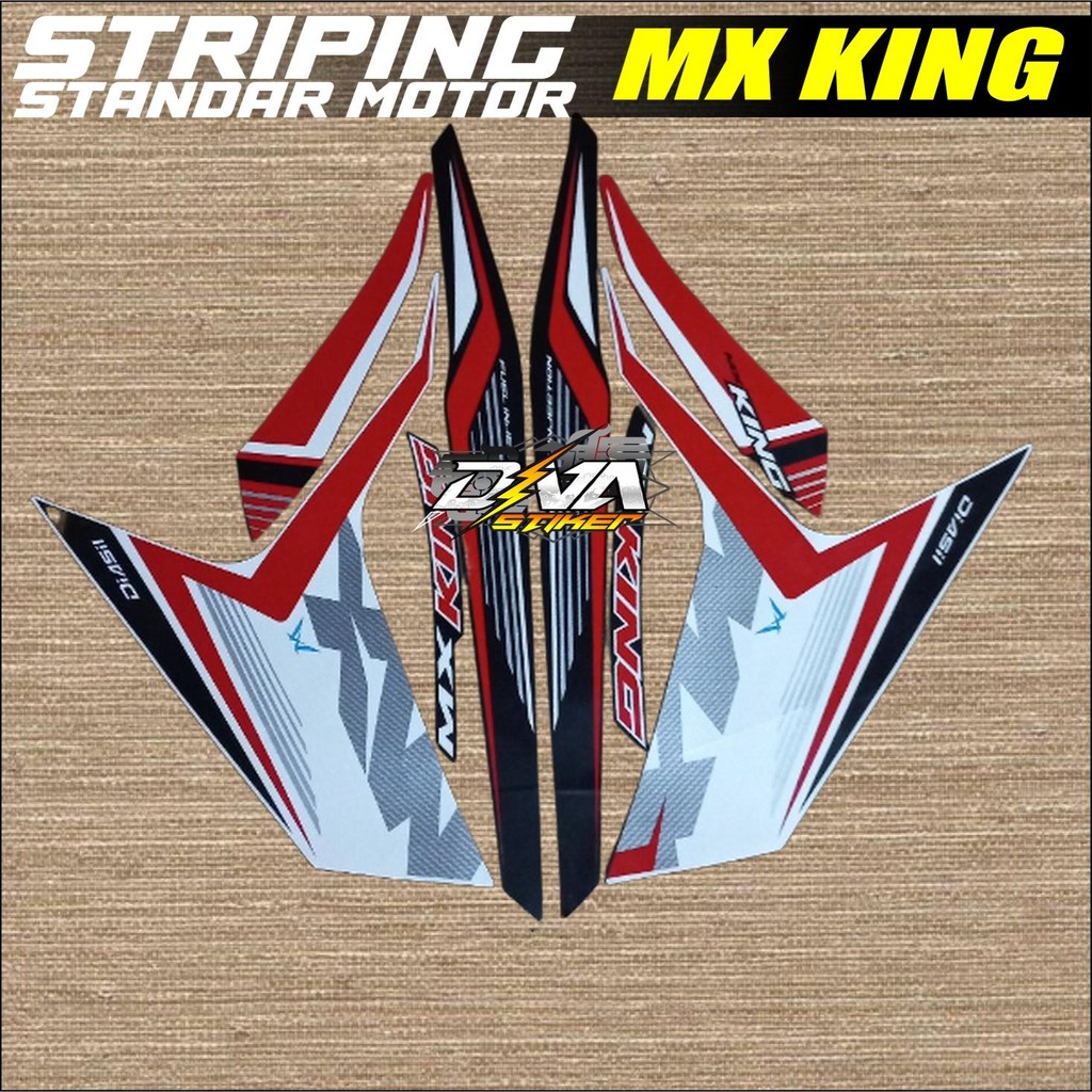 striping stiker MX king 2025 putih hitam original