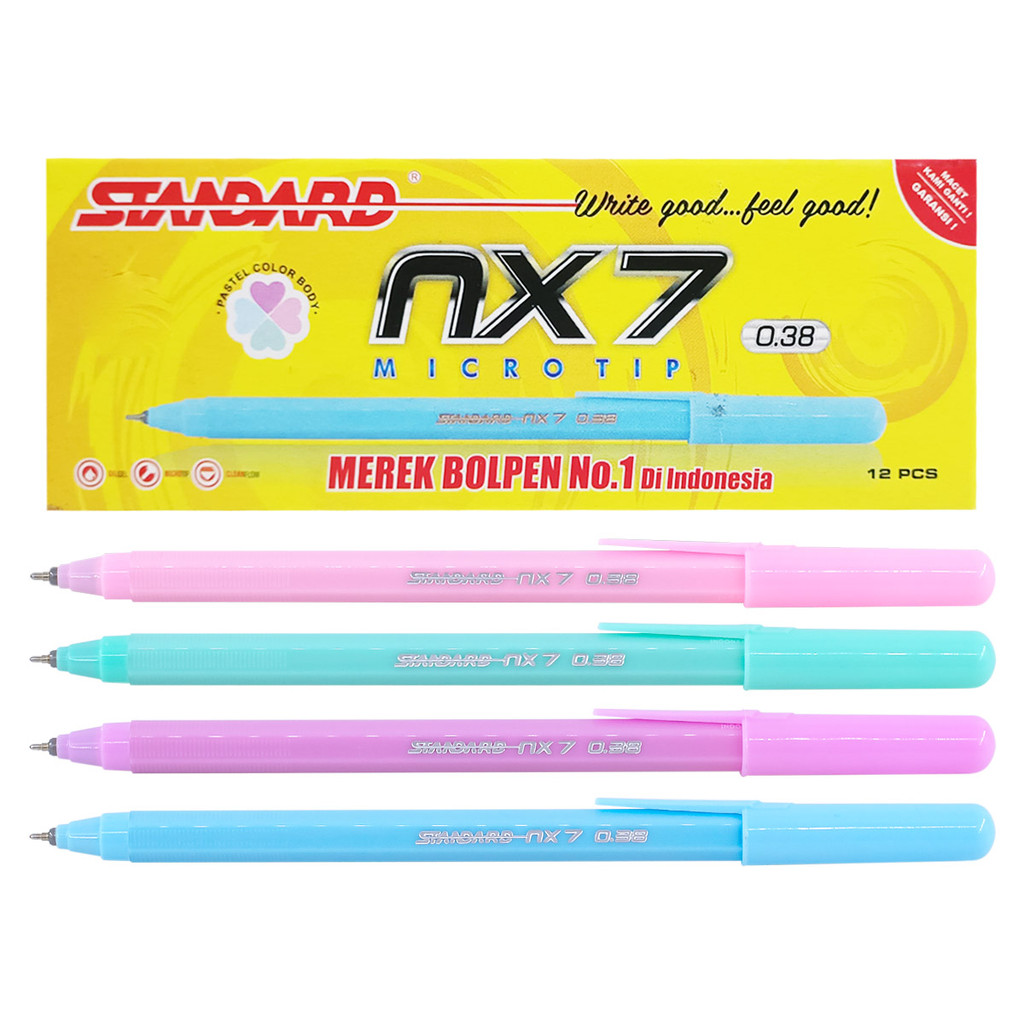 

BOLPEN Ballpoint Standard NX-7 Microtip 0.38mm Pulpen Pena Pastel 1 PCS