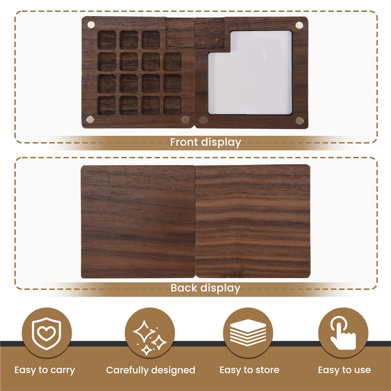 

Portable Watercolor Palette, 15 Color Sketchbook Palette, Wooden Palette Box, Travel Paint Palette (Without Colors)