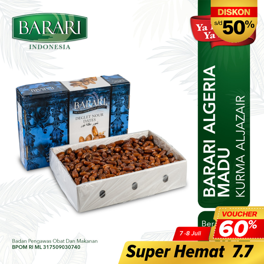 

BARARI Algeria Kurma Aljazair Madu 5 Kg Premium Dates High Quality Tekstur Lembut dan Renyah