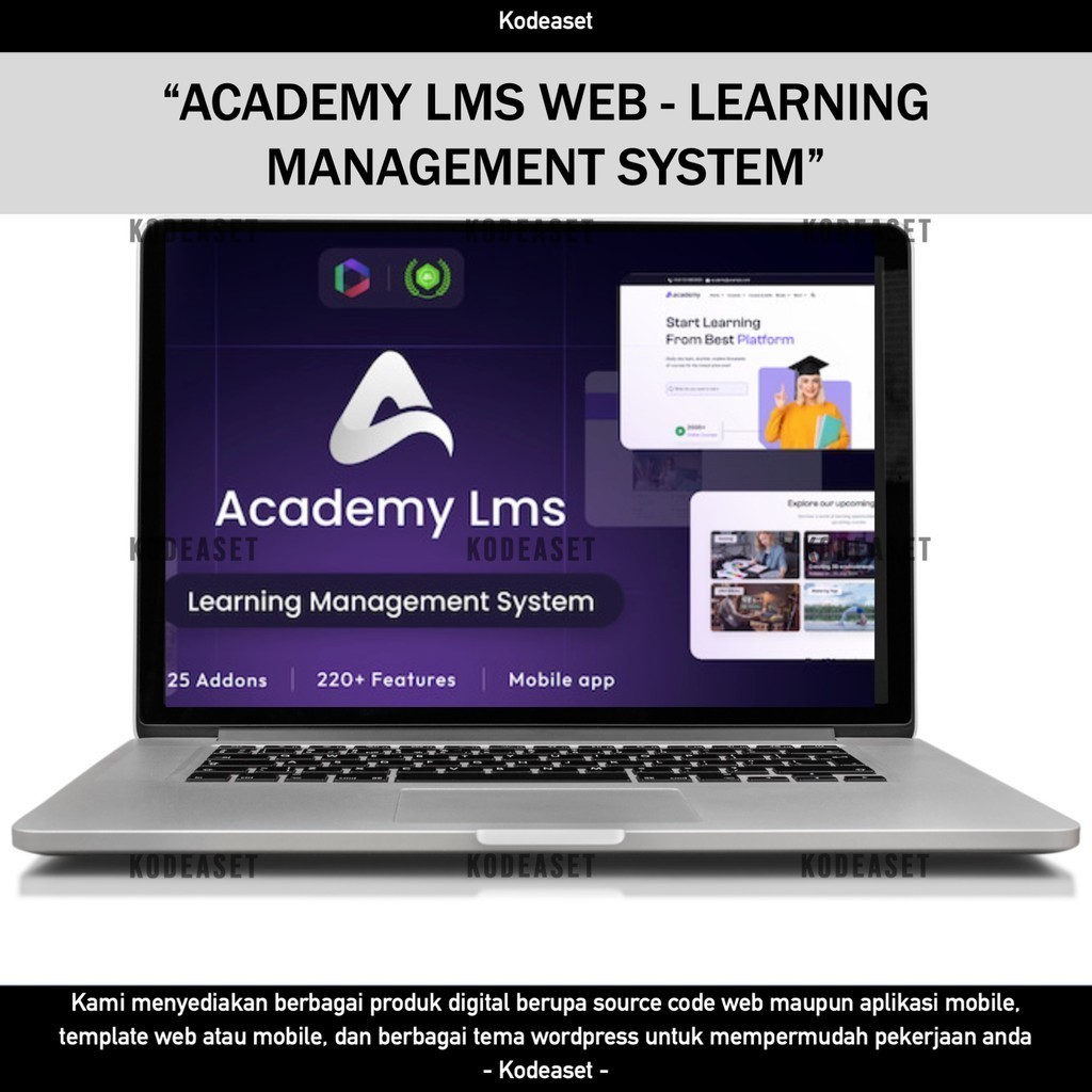 SOURCE CODE APLIKASI WEB ACADEMY LMS WEB - LEARNING MANAGEMENT SYSTEM D166 KODEASET