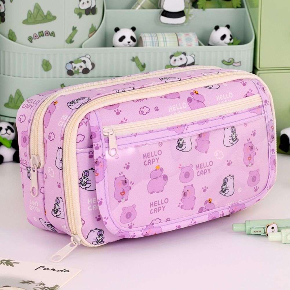 

Multi Functional Capybara/Panda Pen Bag Large Capacity Nine-Layer Pencil Case Dirt-proof Stationery Bag School Office