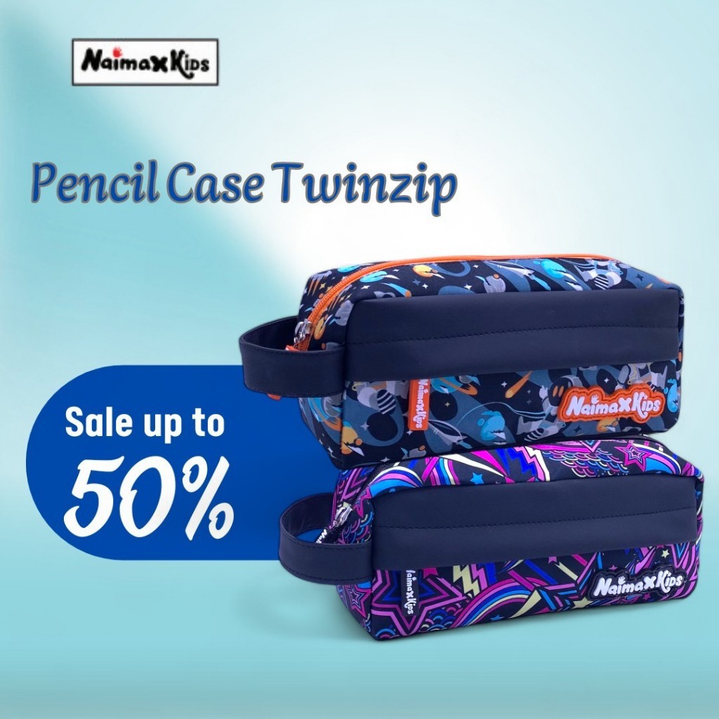 

Naimax kids Pencil Case TwinZip Anak Perempuan Laki-Laki alat pencil tulis stationery