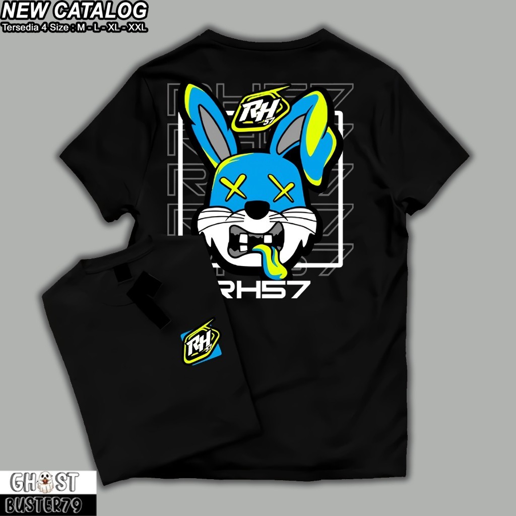 Kaos RH57 Racing Hell Terbaru V3 - Kaos Distro Lengan Pendek Pria Wanita - Kaos DTF Kaos Hitam Unise