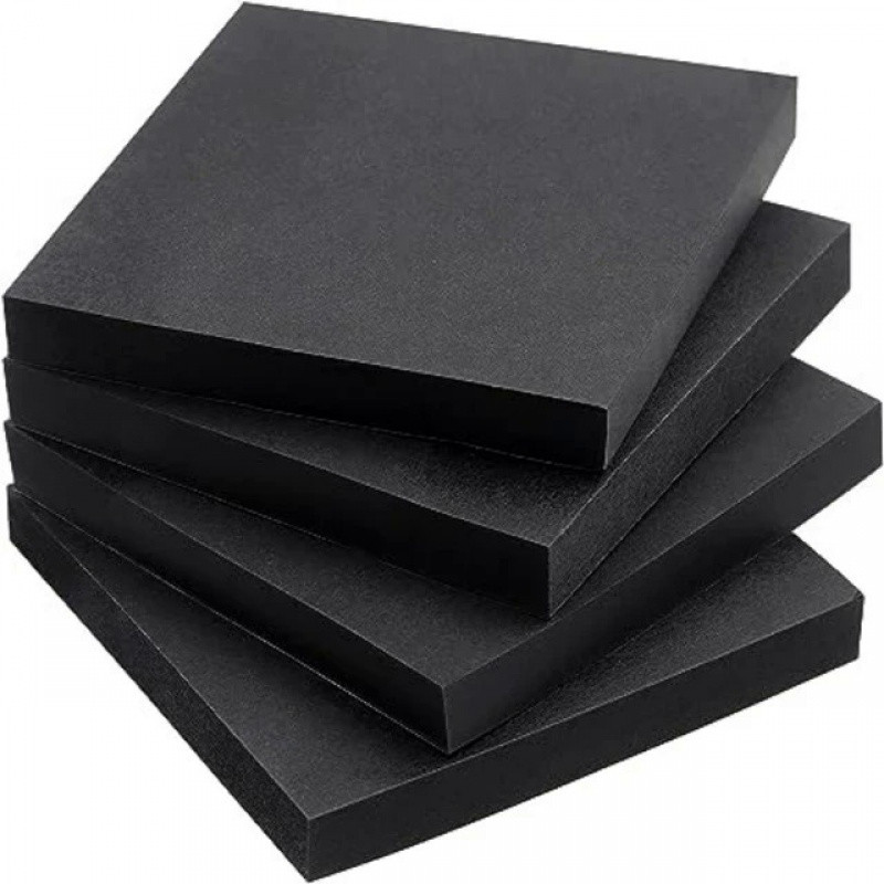 

4 Packs Self-adhesive Black Notepad Square Sticky Notes Memo Pad