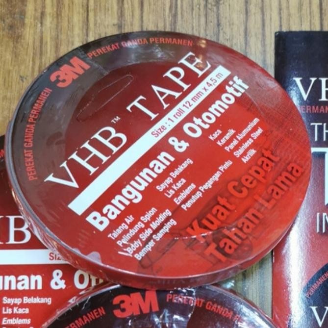 

f z e Double tape 3m VHB merah-Perekat original 3m 24mm x 4,5mtr - 12mm x 4,5mtrNG