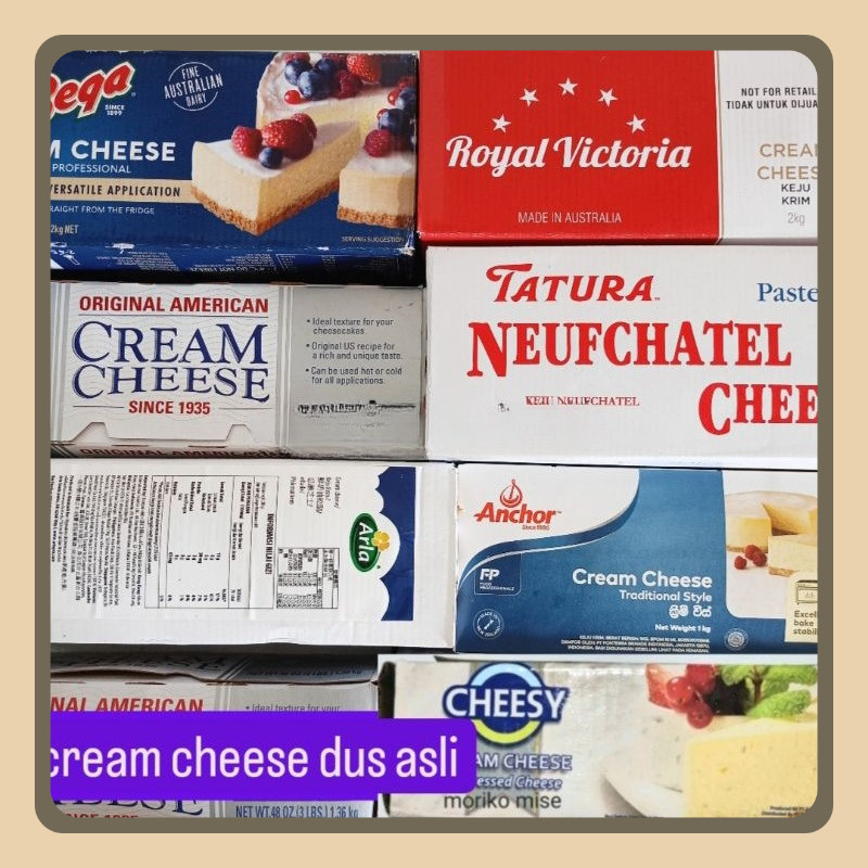 

[ DUS Original 2 kg ] CHEESY cream cheese ROYAL VICTORIA 2 kg / BEGA CHEESY heavy cream TATURA neufchatel 2 kg krim keju / american cheese cake kue keju panggang