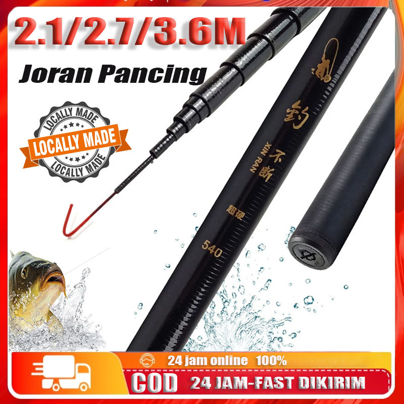 【Ready stok,COD】1Pcs Portable Telescopic Fishing Rods 2.1/2.7/3.6M joran tegek murah/ Pole Fiberglas