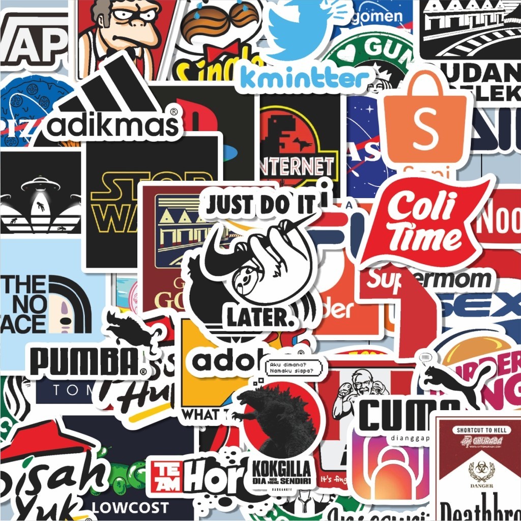 

100PCS Lucu Stiker Random Logo Parodi Versi 3 Stiker Aesthetic Stiker Anti Air Stikers Berperekat Waterproof sticker decal buat Motor Helm Buku Journal Koper Casing HP Laptop Botol Minum Hadiah anak