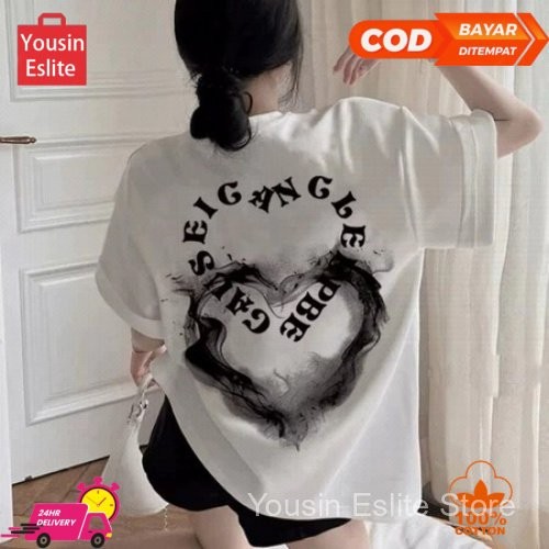 Yousin Eslite VICTORY - Kaos Oversize Wanita GAUSEI RETRO LOVE (LD 106, P 60)