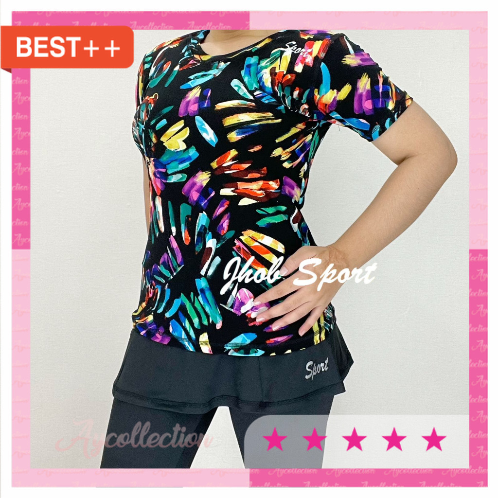 Baju Senam 17an agustusan murah kekinian jalan sehat / Kaos Olahraga Wanita JUMBO/Atasan Wanita Moti