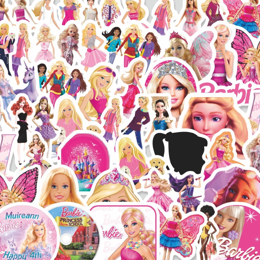 

Stiker Cutting Pack Sticker Kartun Barbie Sticker Isi 100Pcs Series Aesthetic Lucu Keren Untuk Koper Bahan Vynil