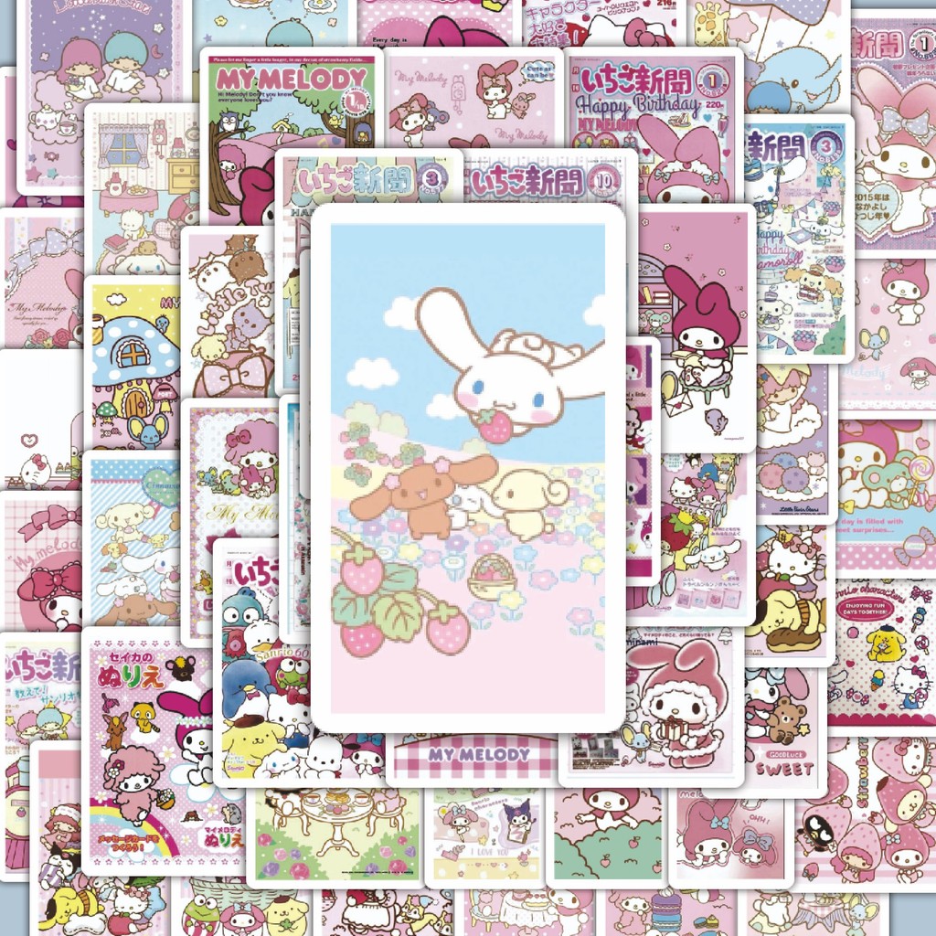 

100PCS Lucu Stiker Sanrio Comics Magazine Stiker Aesthetic Stiker Anti Air Stikers Berperekat Waterproof sticker decal buat Motor Helm Buku Journal Koper Casing HP Laptop Botol Minum Hadiah anak