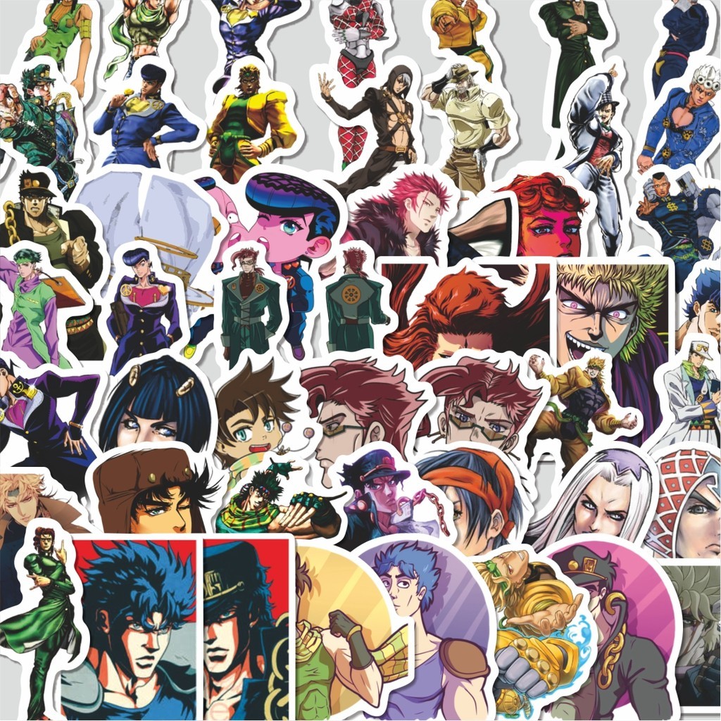 

Stiker Cutting Pack Sticker Anime JoJo's Bizarre Adventure Sticker Isi 100Pcs Series Aesthetic Lucu Keren Untuk Koper Bahan Vynil