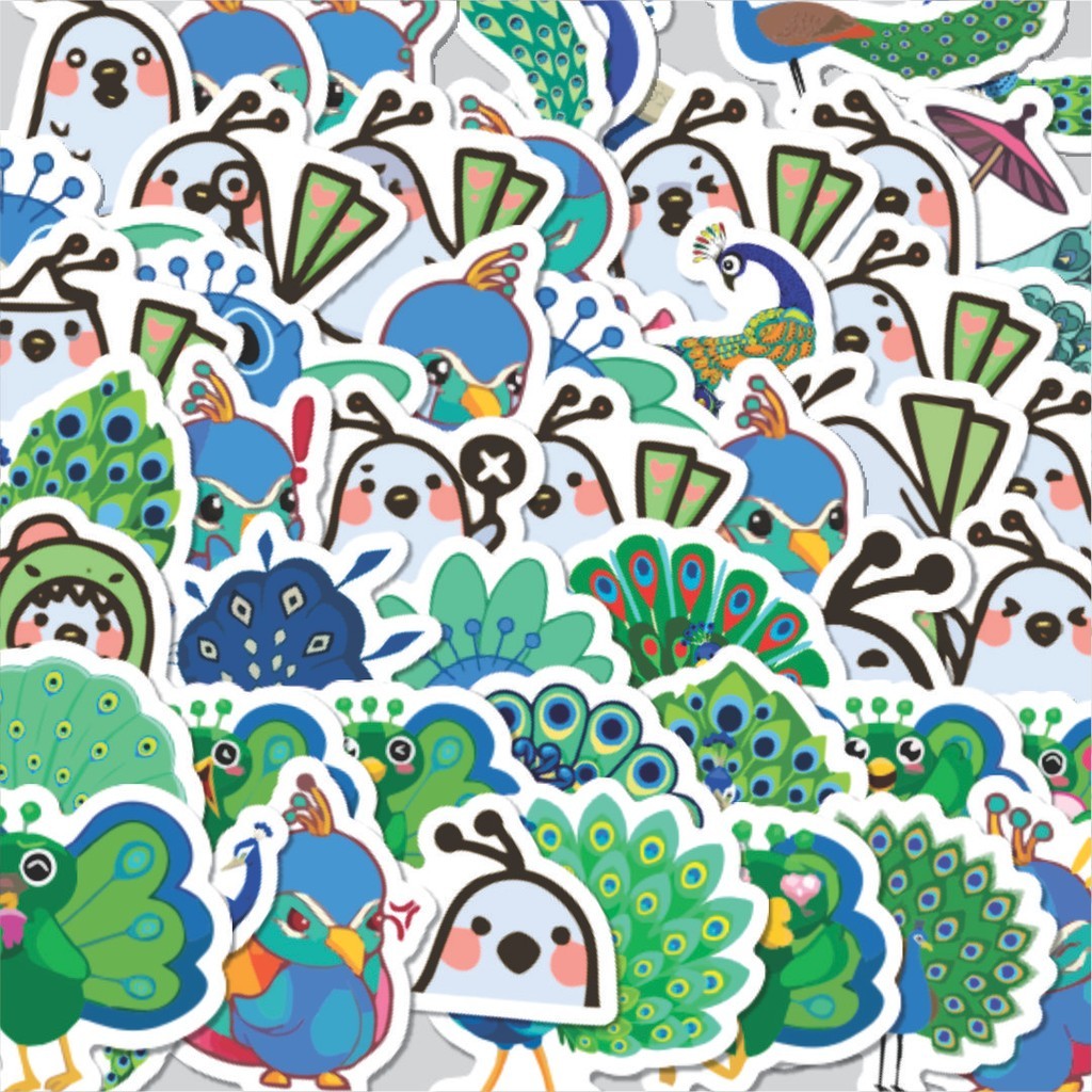 

Stiker Cutting Pack Stiker Hewan Burung Merak Isi 100Pcs Series Aesthetic Lucu Keren Untuk Koper Bahan Vynil