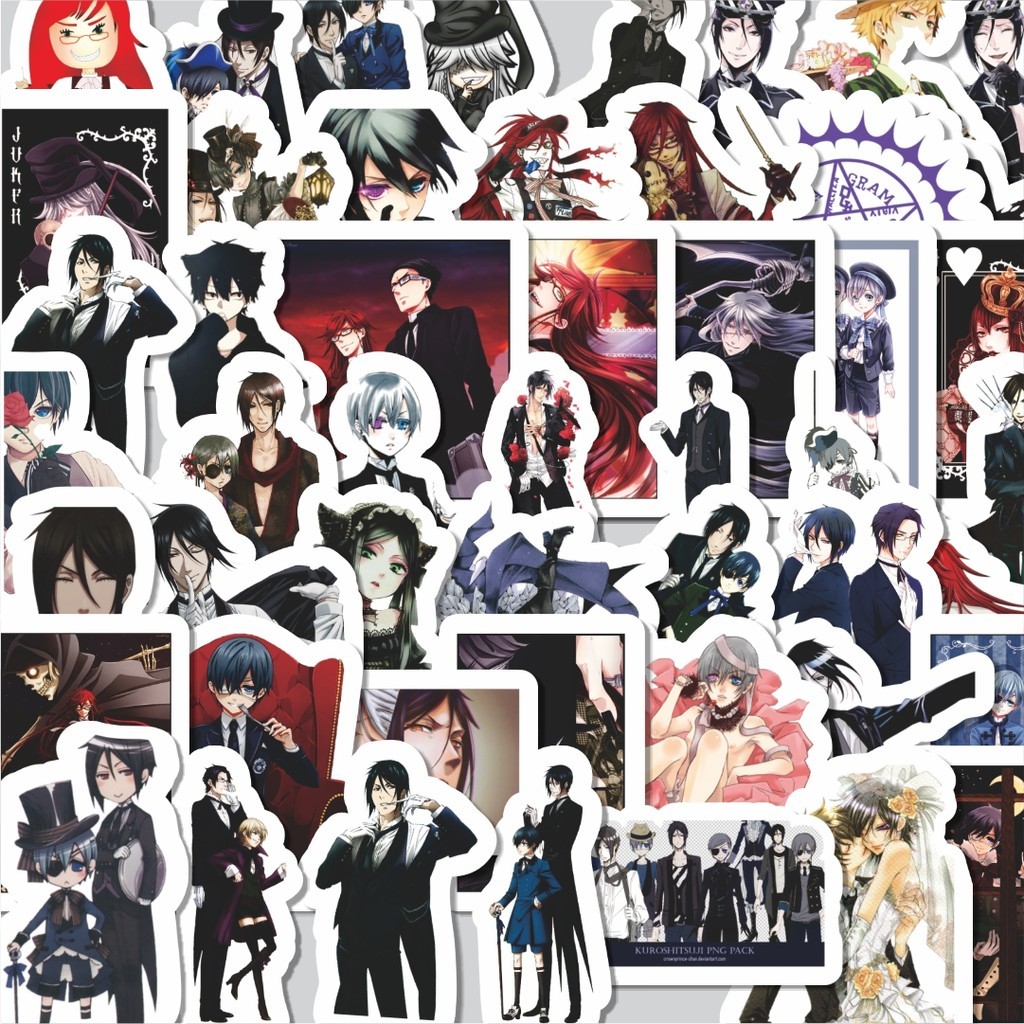 

Stiker Cutting Pack Sticker Anime Black Butler Isi 100Pcs Series Aesthetic Lucu Keren Untuk Koper Bahan Vynil