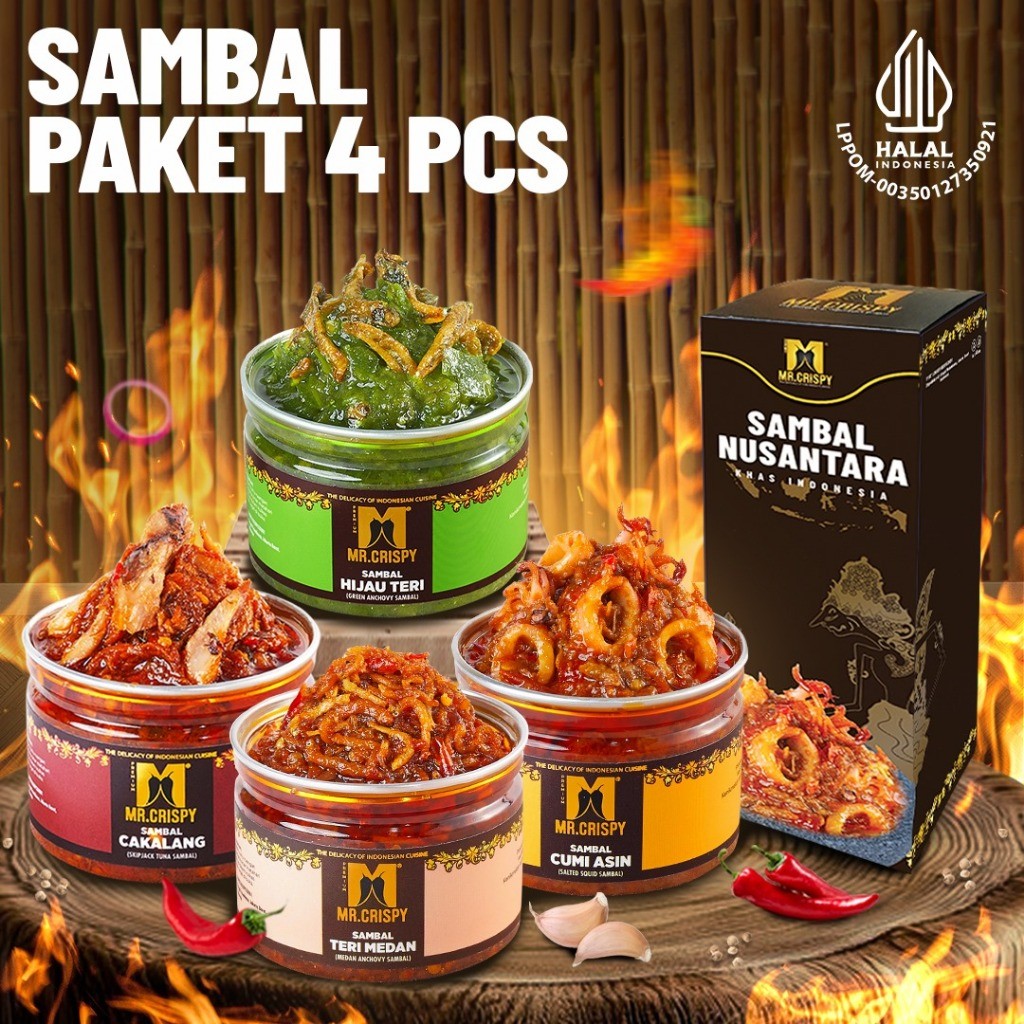 

PROMO PAKET SAMBAL 4PCS HEMAT MR CRISPY