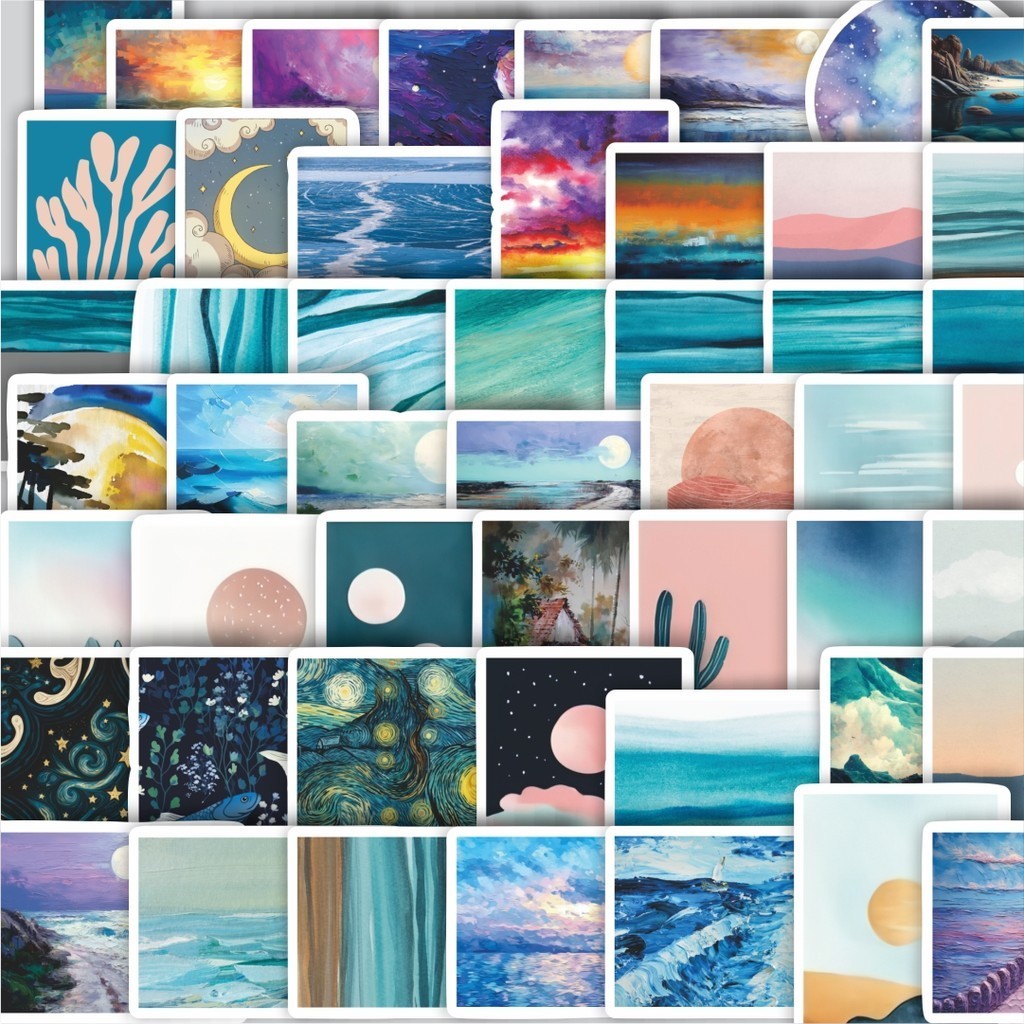 

Stiker Cutting Pack Sticker Lukisan Cat Minyak Sticker Isi 100Pcs Series Aesthetic Lucu Keren Untuk Koper Bahan Vynil