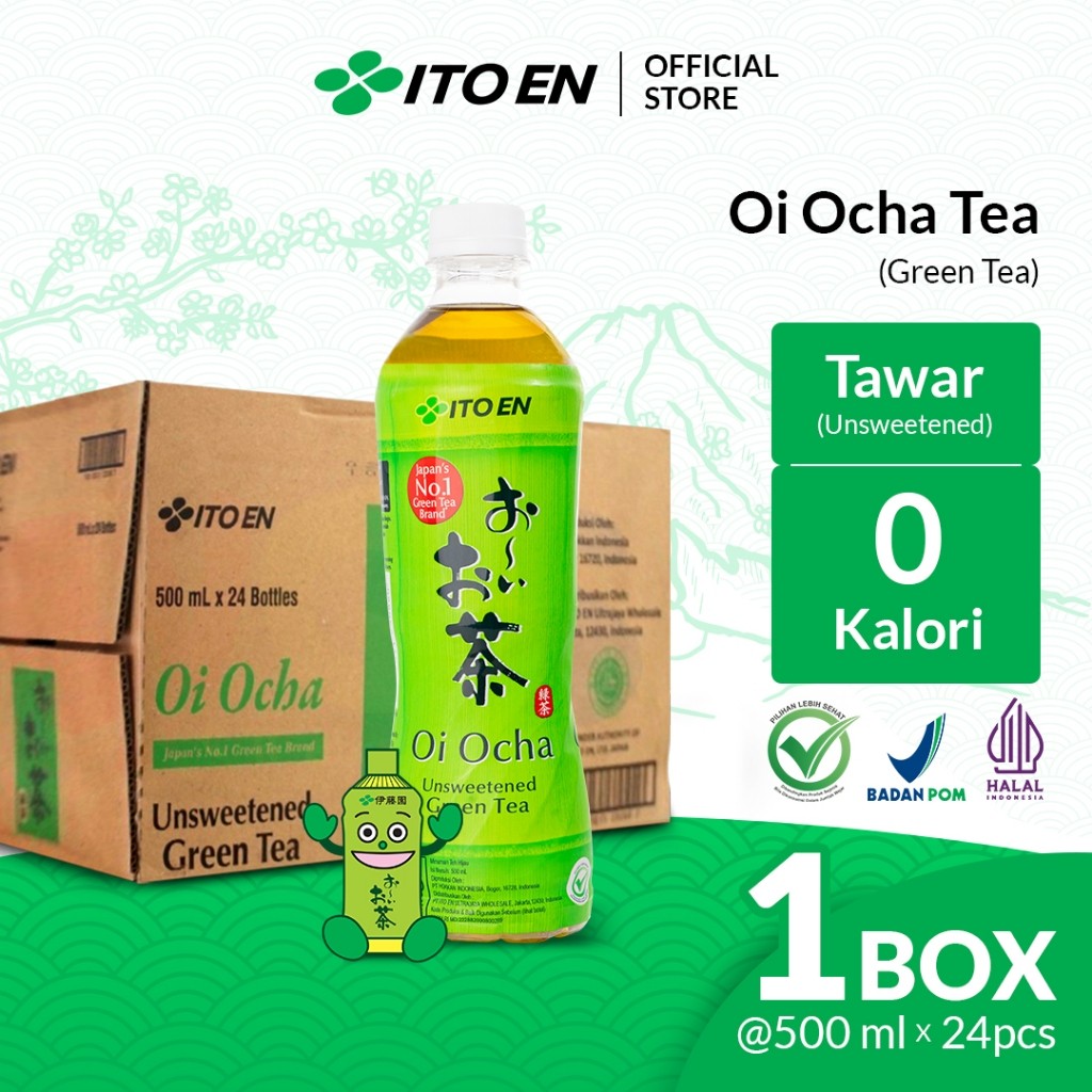 

ITO EN Oi Ocha Green Tea No Sugar 500ml isi 24 pcs - 1 Box / 1 Ctn / 1 Dus