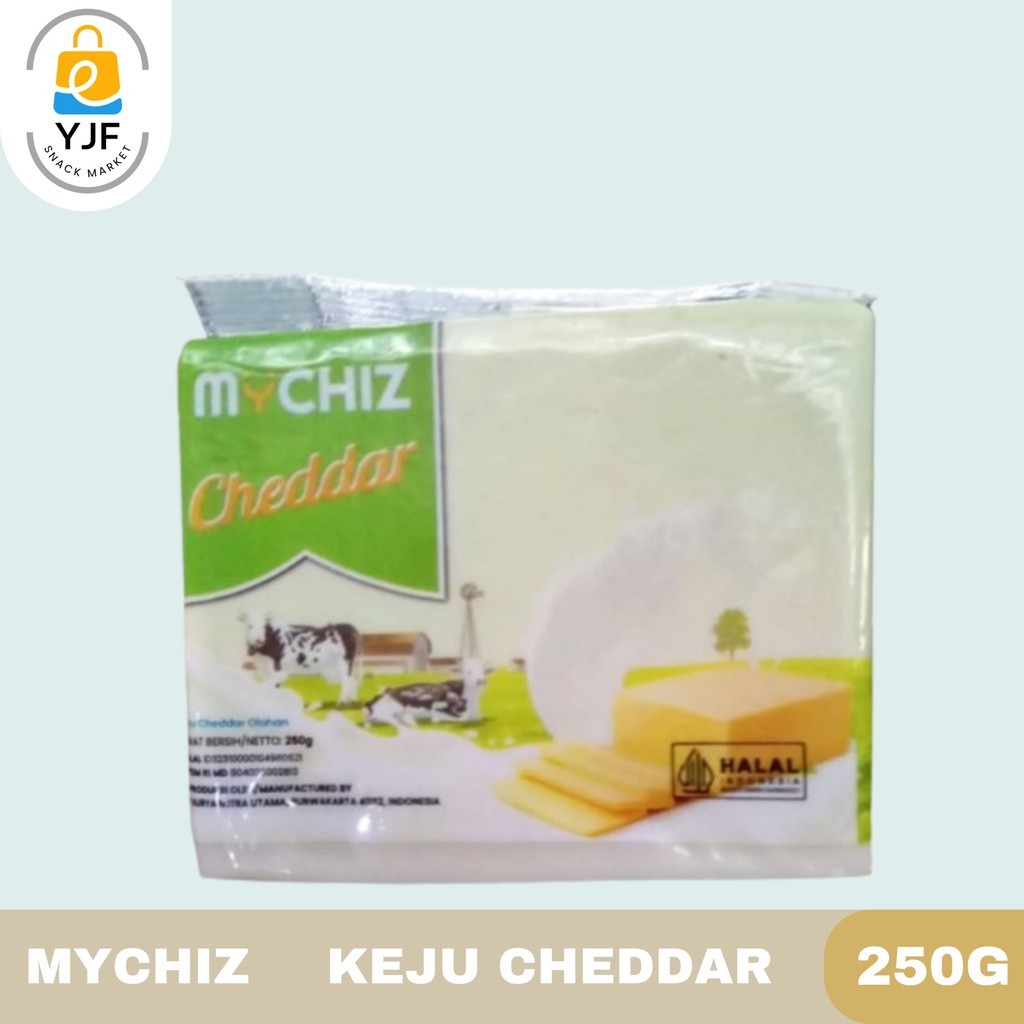 

Mychiz Cheddar Cheese / Keju Cheddar Olahan / Keju Cheddar 250g [ 1 BLOK ]