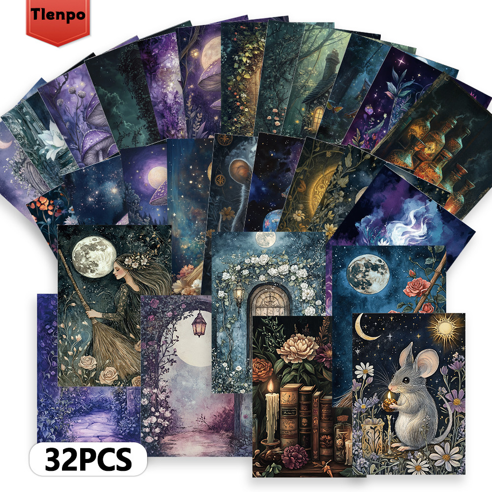 

32pcs, Magic Forest Postcards, Gothic Style, Birthday/Anniversary Gifts, Collectible, Giftable, and Mailable.