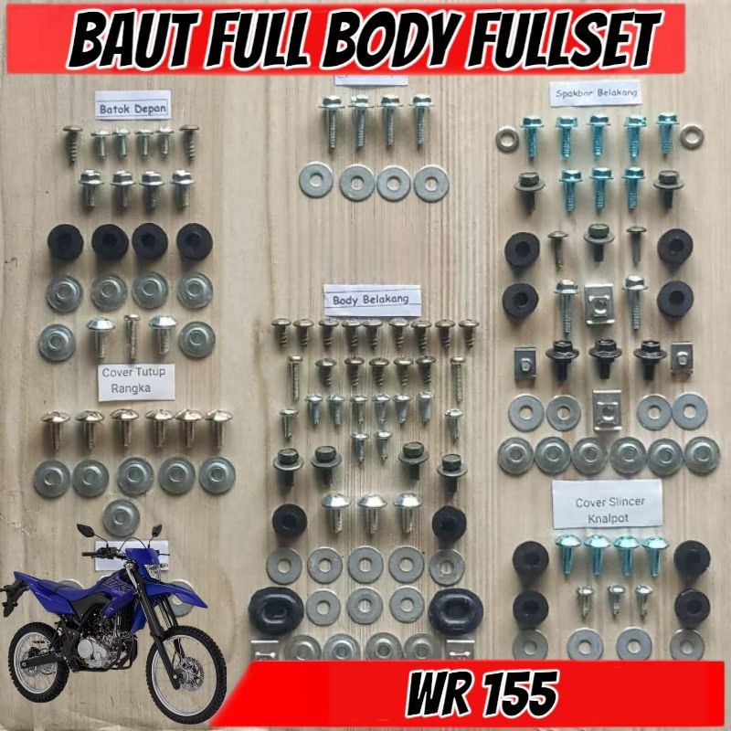Baut Full Set Cover Body Yamaha WR 155 / Baut Full Body Yamaha WR 155 Lengkap - MURAH