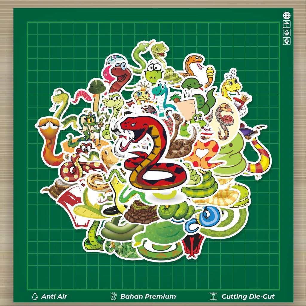 

HOT 50 PCS STIKER Stiker Hewan Snake / Ular Stiker Fashion Cars Decal Dingin Kartu Album Custom Vinyl Anti Air- Sticker Aesthetic Buku Journal Koper Casing HP Tablet Laptop Helm Motor Botol Minum