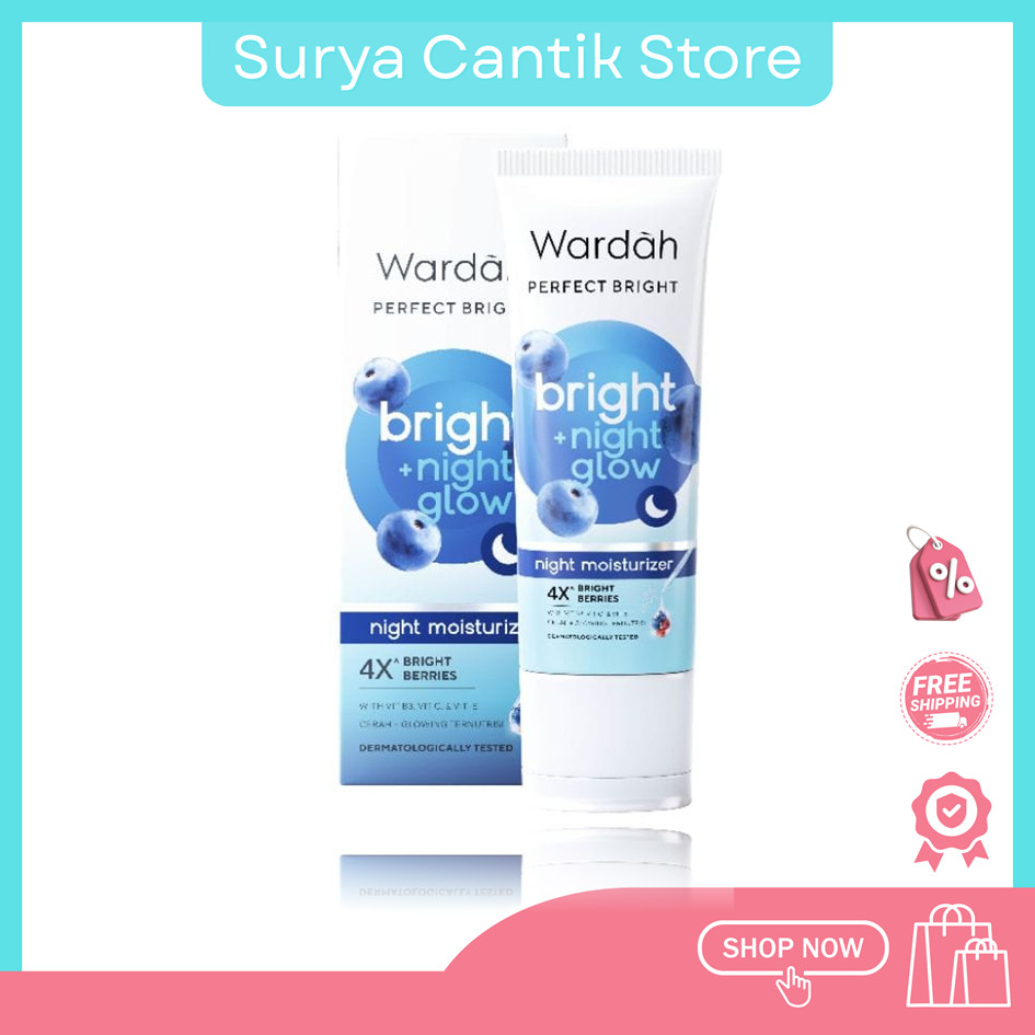 Wardah Perfect Bright Bright + Night Glow Night Moisturizer 20ml - Cream Malam
