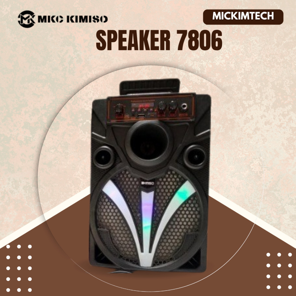 Speaker Bluetooth Kimiso 8.5 Inch 7806 Speaker Bass Rechargeable
