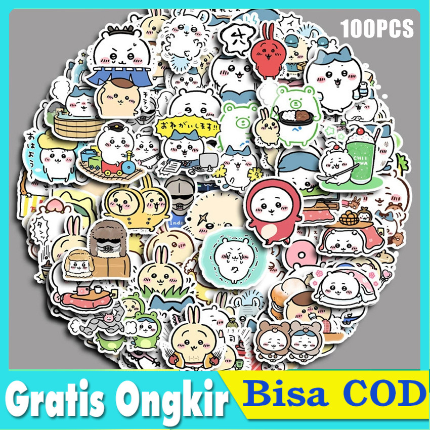 

Stiker Chiikawa 100PCS Kartun Lucu Aesthetic - Tempelan Buku Catatan, HP Case, DIY Scrapbook