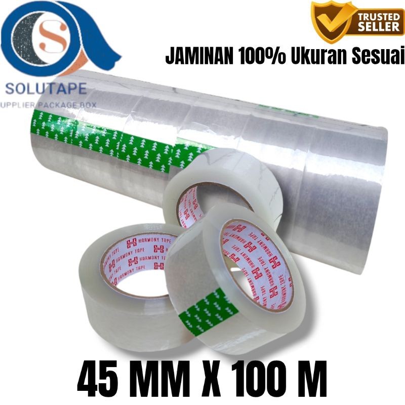 

Lakban Isolasi Bening Harmony Tape 45mm x 200 Yard - 1 Slop Isi 6 Selotip TERCO