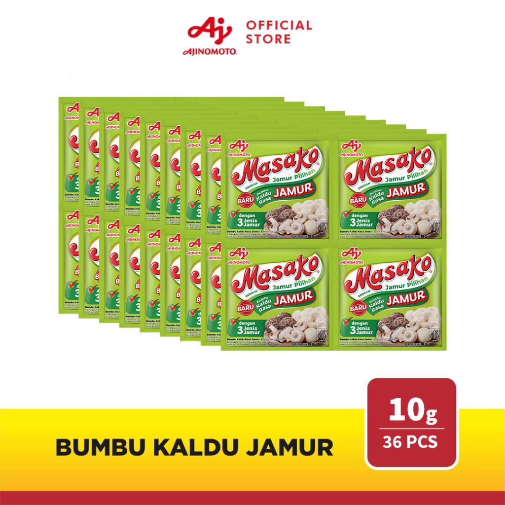 

Masako® Bumbu Kaldu Rasa Jamur 10g (36 pcs)