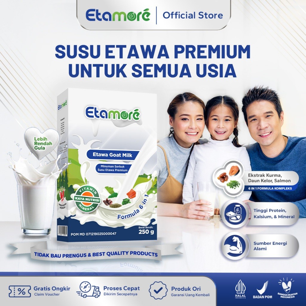 

Etamore Goat Milk Susu Etawa Premium Mengandung Daun Kelor Salmon Kurma Membantu Mengatasi Asam Urat Rematik Nyeri Sendi Dan Sesak Nafas Asma