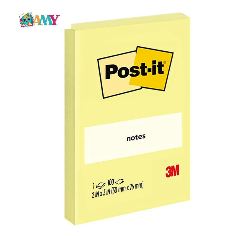 

(1BIJI) 3M POST IT 656 YELLOW NOTES AMY STASIONARY