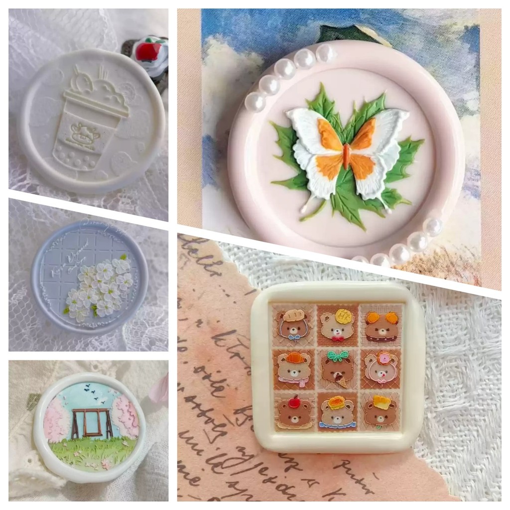 

New Fire Seal Music Player Stamp Bronze Head Toy With Peony Peach Design Alien Relief Creative Diy Arts & Creative Stamps Toys