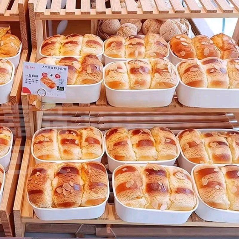 Cup Chiffon Kotak 750ml isi 10pcs / Cup Roti Oven Persegi Panjang / Kemasan Roti Panggang